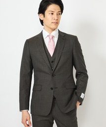 NARROW シャークスキン柄スーツ/別売りベストあり/2ピースビジネスセットアップスーツ