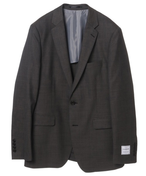 CROWDED CLOSET(クラウデッドクローゼット)の「NARROW シャークスキン柄スーツ/別売りベストあり/2ピースビジネスセットアップスーツ(セットアップ・メンズ・チャコールグレー/ブラウン/ネイビー・01/02/03/04)」の20枚目の写真