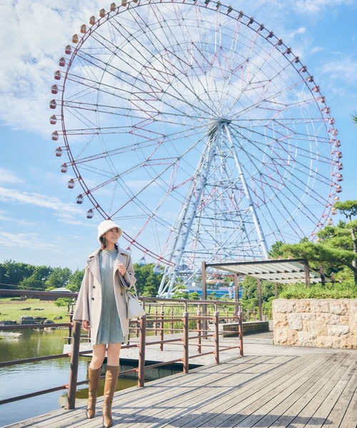 Andemiu（アンデミュウ）の「【山崎あみさんコラボ】カタボタンプリーツワンピース176388（ワンピース・レディース・ブラック/ブラウン/グリーン・FREE）」の4枚目の写真