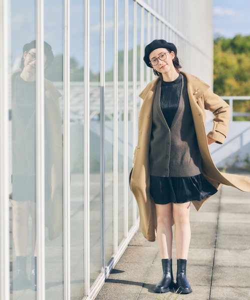 Andemiu（アンデミュウ）の「【山崎あみさんコラボ】カタボタンプリーツワンピース176388（ワンピース・レディース・ブラック/ブラウン/グリーン・FREE）」の18枚目の写真