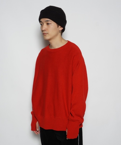 superNova.（スーパーノヴァ）の「Crew neck knit sweater（ニット/セーター・メンズ・レッド・S）」の3枚目の写真