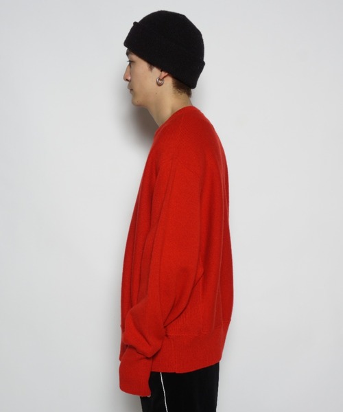superNova.（スーパーノヴァ）の「Crew neck knit sweater（ニット/セーター・メンズ・レッド・S）」の4枚目の写真