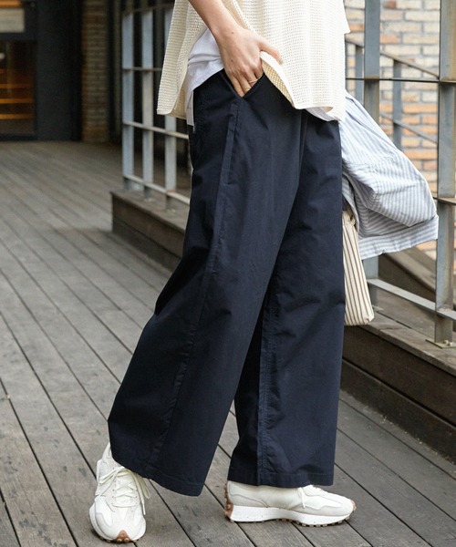 Dickies（ディッキーズ）の「Dickies/ディッキーズ コットンダンプイージーワイドパンツ（その他パンツ・レディース・ピンク/ライム/グリーン/ネイビー/カーキ・M/L）」の4枚目の写真