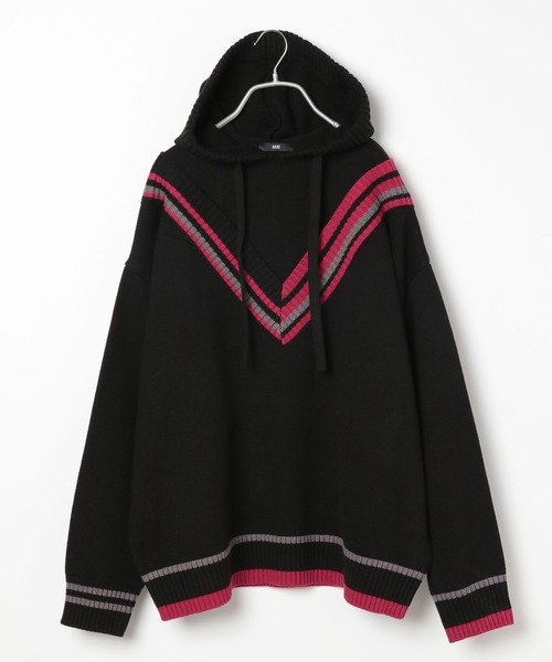 HARE（ハレ）の「チルデンデザインニットパーカー(HARE)（ニット 