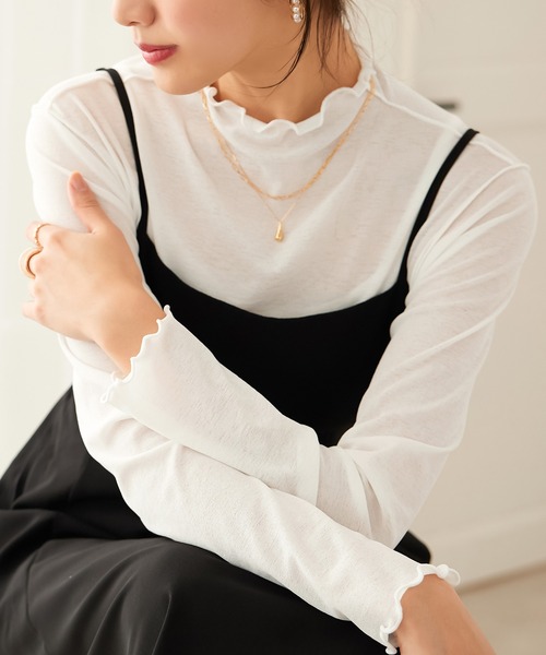 CHAN ME(チャンミ)の「シアースラブハイネックメロウプルオーバー(Tシャツ/カットソー・レディース・ブラック/ホワイト・MEDIUM/LARGE/X-LARGE)」の2枚目の写真