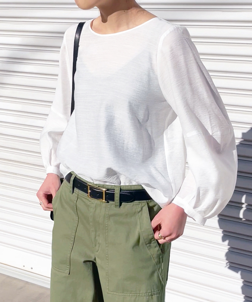 【2024SS 】Spick and span シュリンクタックスリーブブラウス Spick & Span（スピックアンドスパン）の「ウォッシャブルタック