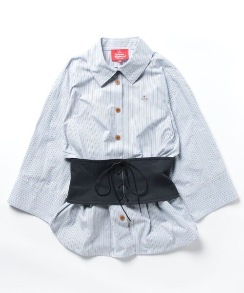 Vivienne Westwood（ヴィヴィアンウエストウッド）の「ｵｰｶﾞﾆｯｸﾜｯｼｬｰｺﾙｾｯﾄｼｬﾂ（シャツ/ブラウス・レディース・ブラック/ブルー系・FREE）」の2枚目の写真