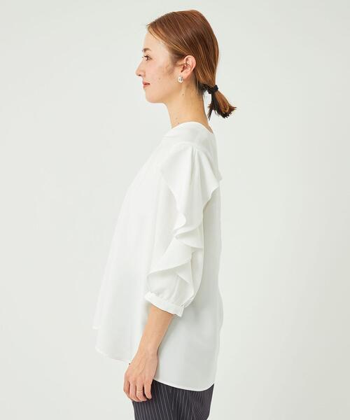 【完売品】green label relaxing フリルスリーブブラウス　白 楽天市場】【SALE／50%OFF】フリル スリーブ ブラウス -マシン