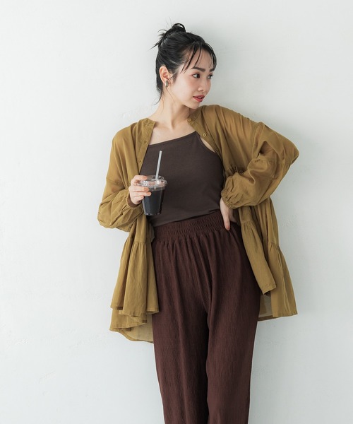 coca（coca）（コカ）の「OUT BRA　アメリカンスリーブカップ付きキャミソール（キャミソール・レディース・ライトグリーン/ブラウン/アイボリー/ブラック・S/M/L）」の16枚目の写真