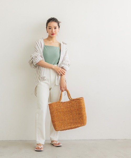 coca（coca）（コカ）の「OUT BRA　アメリカンスリーブカップ付きキャミソール（キャミソール・レディース・ライトグリーン/ブラウン/アイボリー/ブラック・S/M/L）」の6枚目の写真