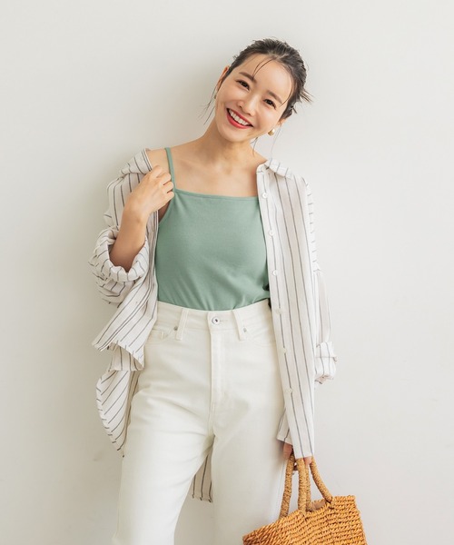 coca（coca）（コカ）の「OUT BRA　アメリカンスリーブカップ付きキャミソール（キャミソール・レディース・ライトグリーン/ブラウン/アイボリー/ブラック・S/M/L）」の8枚目の写真