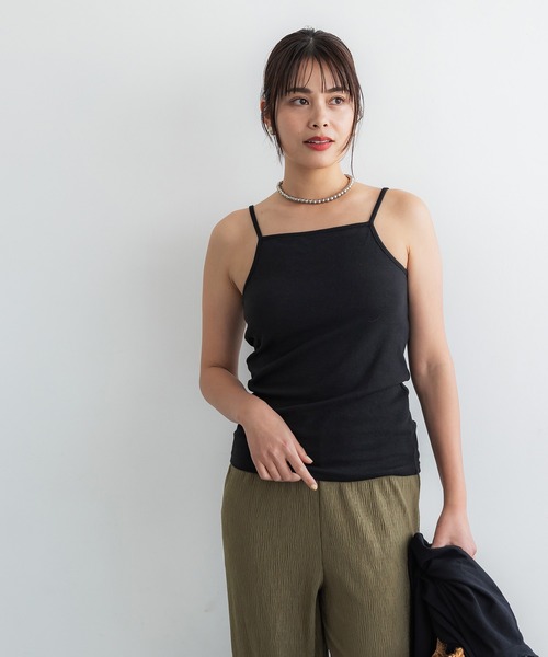 coca（coca）（コカ）の「OUT BRA　アメリカンスリーブカップ付きキャミソール（キャミソール・レディース・ライトグリーン/ブラウン/アイボリー/ブラック・S/M/L）」の18枚目の写真