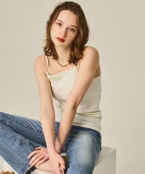 coca（coca）（コカ）の「OUT BRA　アメリカンスリーブカップ付きキャミソール（キャミソール・レディース・ライトグリーン/ブラウン/アイボリー/ブラック・S/M/L）」の15枚目の写真