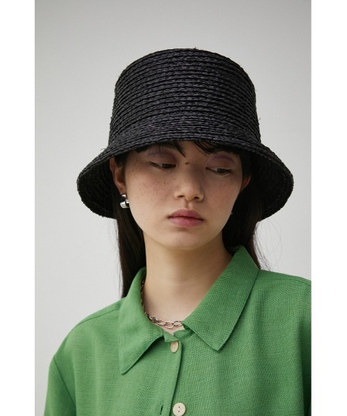 AZUL by moussy(アズールバイマウジー)の「RAFFIA BUCKET HAT/ラフィアバケットハット(ハット・レディース・ベージュ/ブラック・FREE)」の8枚目の写真