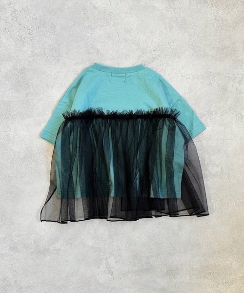 BIG FIELD（ビッグフィールド）の「カレッジプリントチュールTシャツ(90～150cm)（Tシャツ/カットソー・キッズ・ライトブルー/レッド/オフホワイト・140/150/110/120/130/100/90）」の13枚目の写真