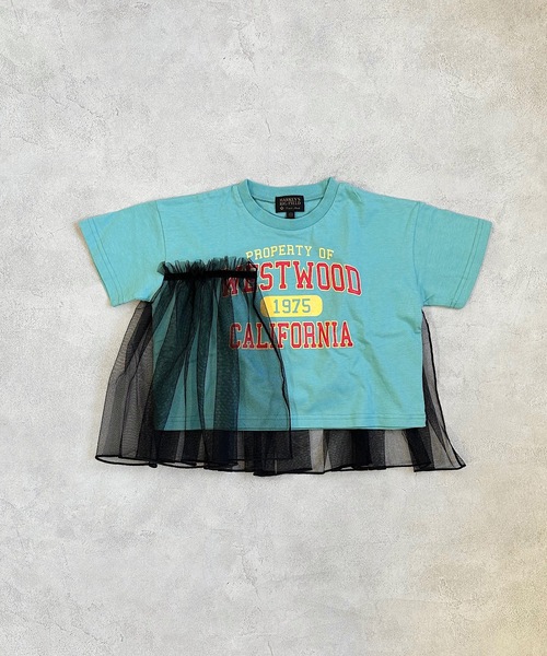 BIG FIELD（ビッグフィールド）の「カレッジプリントチュールTシャツ(90～150cm)（Tシャツ/カットソー・キッズ・ライトブルー/レッド/オフホワイト・140/150/110/120/130/100/90）」の12枚目の写真