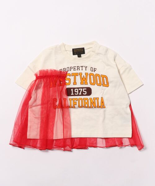 BIG FIELD（ビッグフィールド）の「カレッジプリントチュールTシャツ(90～150cm)（Tシャツ/カットソー・キッズ・ライトブルー/レッド/オフホワイト・140/150/110/120/130/100/90）」の7枚目の写真