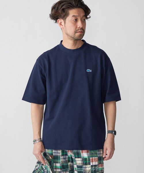 LACOSTE リラックスフィット 半袖シャツ US M LACOSTE シャツ リラックスフィット シルクブレンドオープン