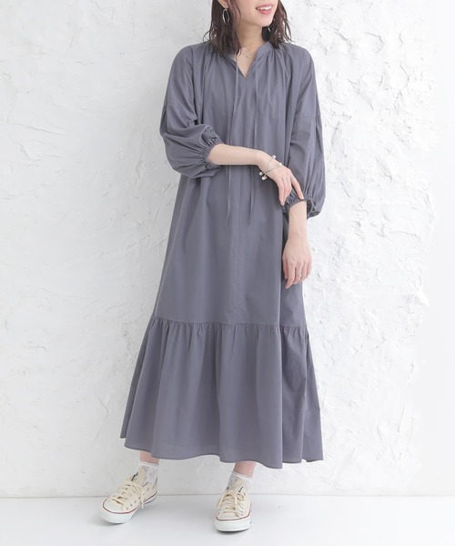 n'OrLABEL（ノアールレーベル）の「【廃盤】『コットンボイルティアードワンピース』（ワンピース・レディース・ネイビー/ブラック/ライム・FREE）」の3枚目の写真