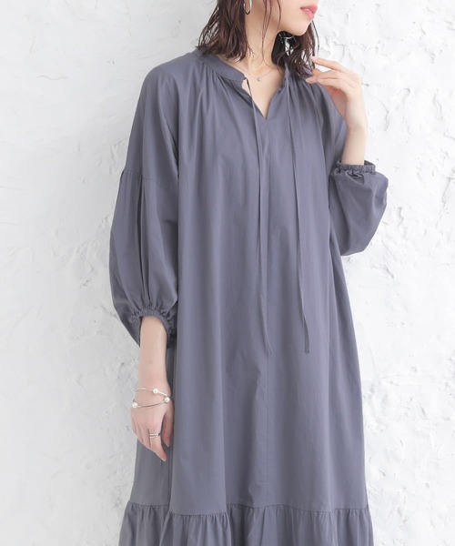 n'OrLABEL（ノアールレーベル）の「【廃盤】『コットンボイルティアードワンピース』（ワンピース・レディース・ネイビー/ブラック/ライム・FREE）」の4枚目の写真