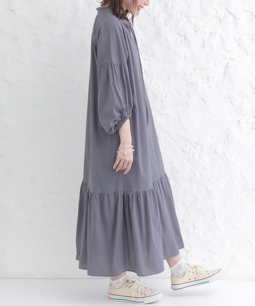 n'OrLABEL（ノアールレーベル）の「【廃盤】『コットンボイルティアードワンピース』（ワンピース・レディース・ネイビー/ブラック/ライム・FREE）」の5枚目の写真