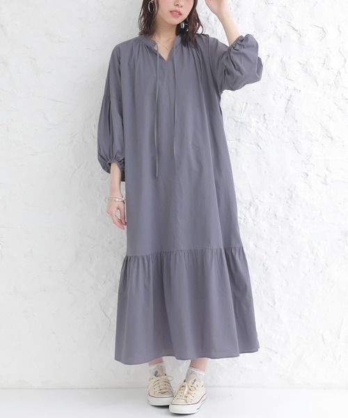 n'OrLABEL（ノアールレーベル）の「【廃盤】『コットンボイルティアードワンピース』（ワンピース・レディース・ネイビー/ブラック/ライム・FREE）」の6枚目の写真