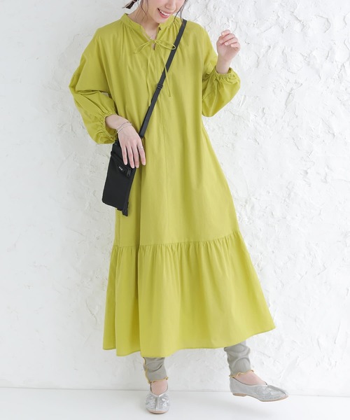 n'OrLABEL（ノアールレーベル）の「【廃盤】『コットンボイルティアードワンピース』（ワンピース・レディース・ネイビー/ブラック/ライム・FREE）」の11枚目の写真