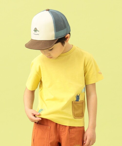 BEAMS mini（ビームスミニ）の「BEAMS mini / メッシュ ポケット 昆虫 Tシャツ 23（90～130cm）（Tシャツ/カットソー・キッズ・オフホワイト/ライトグレー/イエロー・100/110/120/130/90）」の3枚目の写真