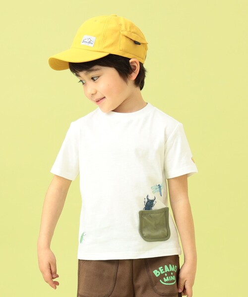 BEAMS mini（ビームスミニ）の「BEAMS mini / メッシュ ポケット 昆虫 Tシャツ 23（90～130cm）（Tシャツ/カットソー・キッズ・オフホワイト/ライトグレー/イエロー・100/110/120/130/90）」の6枚目の写真