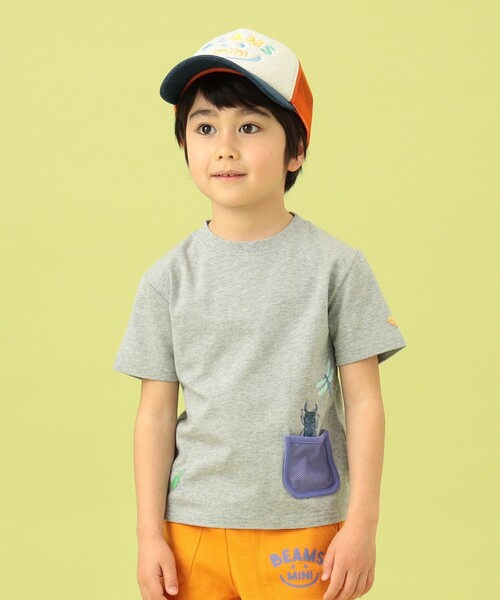 BEAMS mini（ビームスミニ）の「BEAMS mini / メッシュ ポケット 昆虫 Tシャツ 23（90～130cm）（Tシャツ/カットソー・キッズ・オフホワイト/ライトグレー/イエロー・100/110/120/130/90）」の11枚目の写真