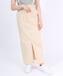 Dickies（ディッキーズ）の「Dickies（ディッキーズ）カラーツイル&デニム タイトスカート/フロントスリットロングスカート/ナロースカート（スカート）」