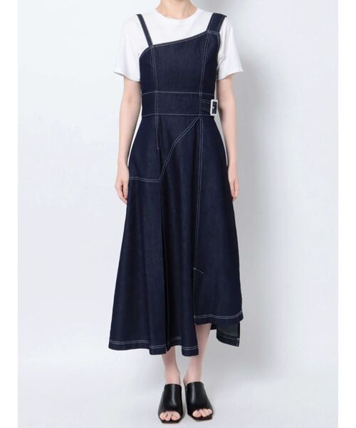 MURUA（ムルーア）の「ワンショルアシメジャンスカ（ワンピース・レディース・アイボリー/ブラック/インディゴブルー・1/2）」の22枚目の写真