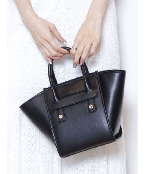 MERCURYDUO(マーキュリーデュオ)の「フェイクレザーミニトート(トートバッグ・レディース・ブラウン/ブラック/アイボリー・FREE)」の1枚目の写真