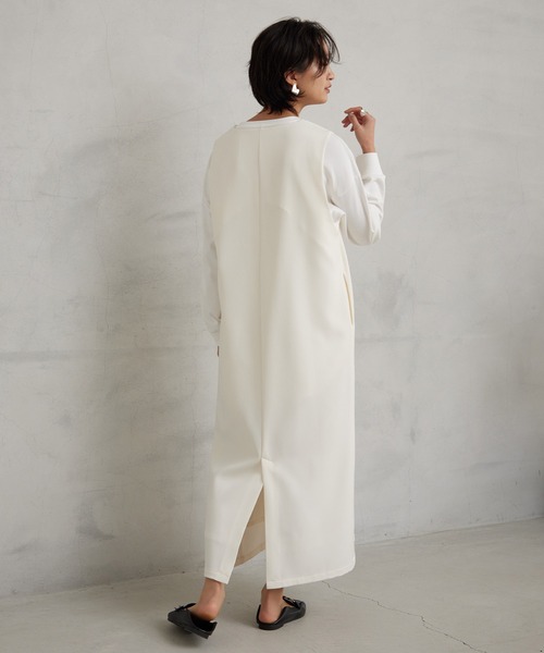 for/c（フォーシー）の「ダブルクロスジャンスカ【サスティナブル】（ジャンパースカート・レディース・ネイビー/ブラック/モカ/ホワイト・S/M/L/LL）」の18枚目の写真