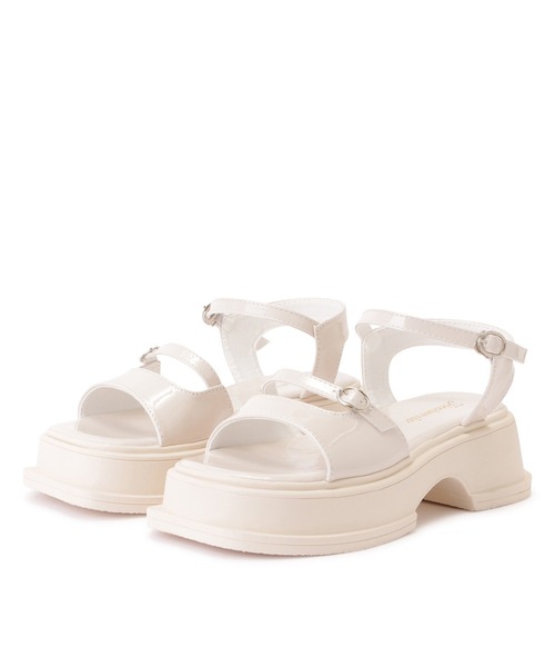 Lace Ladies(レースレディース)の「グラディエータープラットフォームサンダル(サンダル・レディース・アイボリー/ブラック・ 25/22.5/23/23.5/24/24.5)」の2枚目の写真