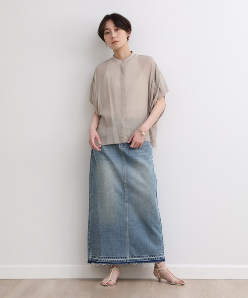 INED CLARO(イネドクラロ)の「バンドカラードルマンブラウス(シャツ/ブラウス・レディース・オフホワイト/ブラウン/ベージュ・フリー)」の14枚目の写真