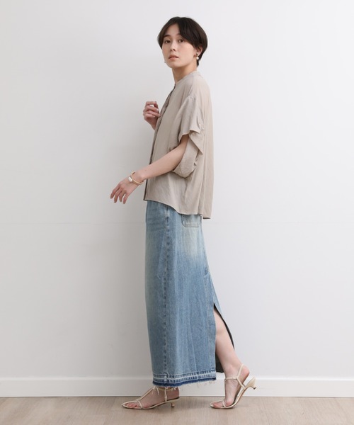 INED CLARO(イネドクラロ)の「バンドカラードルマンブラウス(シャツ/ブラウス・レディース・オフホワイト/ブラウン/ベージュ・フリー)」の15枚目の写真