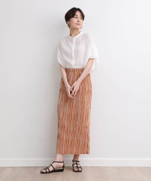 INED CLARO(イネドクラロ)の「バンドカラードルマンブラウス(シャツ/ブラウス・レディース・オフホワイト/ブラウン/ベージュ・フリー)」の8枚目の写真