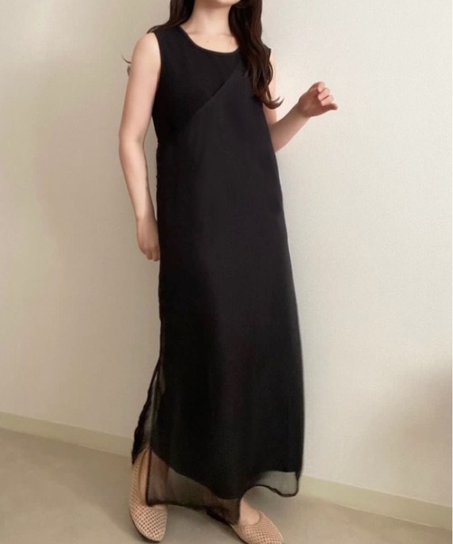 junoah(ジュノア)の「【2点セット】シアーレイヤードワンピース(ワンピース・レディース・ベージュ/グレー/ブラック・SMALL/MEDIUM/LARGE)」の4枚目の写真