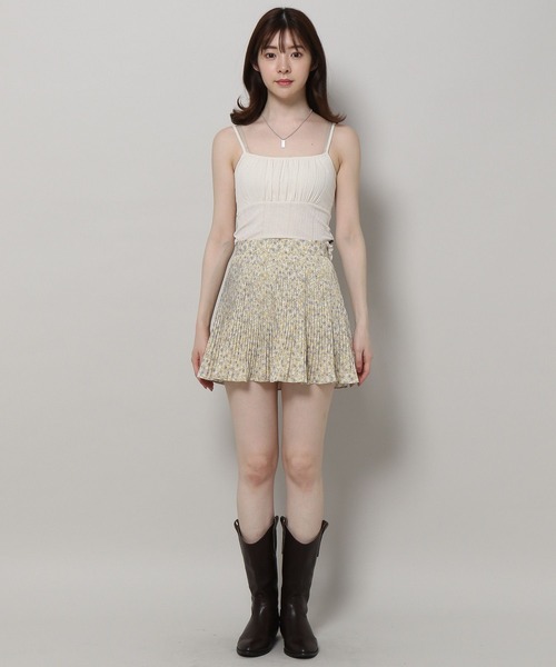 3.3 Field Trip （3.3フィールドトリップ）の「3.3 Field Trip／フラワープリーツスカート 2198732（スカート・レディース・ピンク/イエロー・FREE）」の4枚目の写真