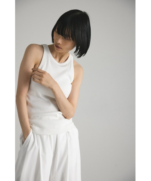 STYLEMIXER（スタイルミキサー）の「カップ付きアメスリタンクトップ（タンクトップ・レディース・ホワイト/ベージュ/ブラック・MEDIUM/SMALL）」の6枚目の写真