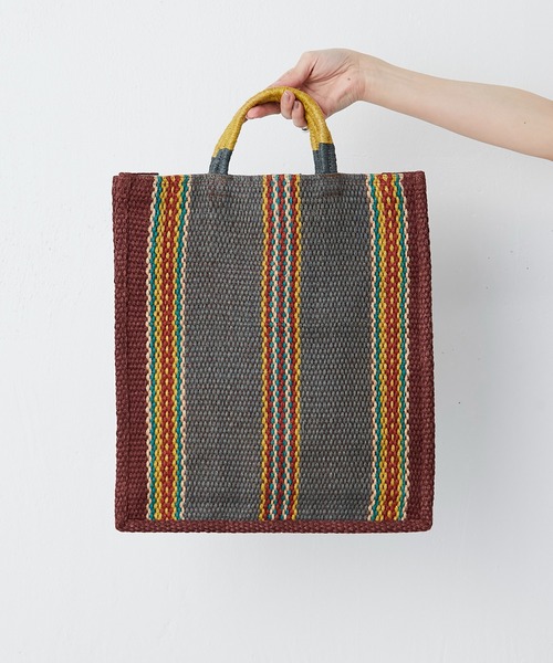 MAISON BENGAL（マイソンベンガル）の「《別注》【MAISON BENGAL（メゾン・ベンガル）】dinajpur Handle Jute Tote Bagジュートハンドルバッグ（トートバッグ・レディース・ベージュ/グレー/ブラック・FREE）」の9枚目の写真