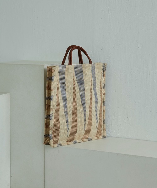 MAISON BENGAL（マイソンベンガル）の「《別注》【MAISON BENGAL（メゾン・ベンガル）】dinajpur Handle Jute Tote Bagジュートハンドルバッグ（トートバッグ・レディース・ベージュ/グレー/ブラック・FREE）」の5枚目の写真