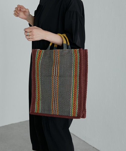 MAISON BENGAL（マイソンベンガル）の「《別注》【MAISON BENGAL（メゾン・ベンガル）】dinajpur Handle Jute Tote Bagジュートハンドルバッグ（トートバッグ・レディース・ベージュ/グレー/ブラック・FREE）」の15枚目の写真