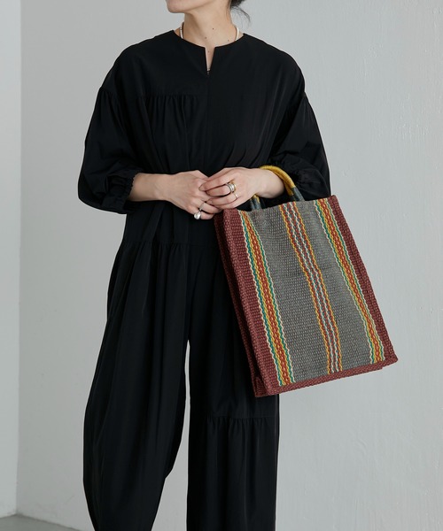 MAISON BENGAL（マイソンベンガル）の「《別注》【MAISON BENGAL（メゾン・ベンガル）】dinajpur Handle Jute Tote Bagジュートハンドルバッグ（トートバッグ・レディース・ベージュ/グレー/ブラック・FREE）」の10枚目の写真