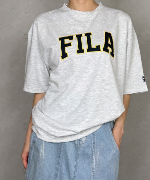 FILA(フィラ)の「FILA /フィラ ミニ裏毛カレッジロゴ入り半トレ(スウェット・メンズ・ブラック/ネイビー/アッシュグレー・LARGE/MEDIUM)」の2枚目の写真