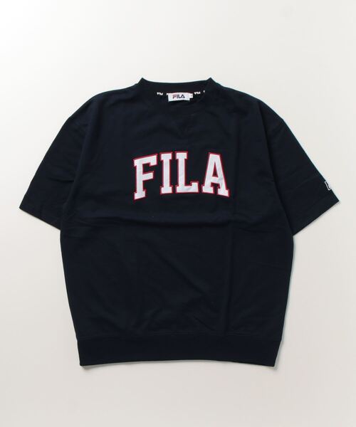 FILA(フィラ)の「FILA /フィラ ミニ裏毛カレッジロゴ入り半トレ(スウェット・メンズ・ブラック/ネイビー/アッシュグレー・LARGE/MEDIUM)」の12枚目の写真