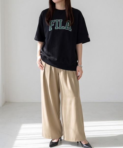 FILA(フィラ)の「FILA /フィラ ミニ裏毛カレッジロゴ入り半トレ(スウェット・メンズ・ブラック/ネイビー/アッシュグレー・LARGE/MEDIUM)」の9枚目の写真