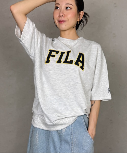 FILA(フィラ)の「FILA /フィラ ミニ裏毛カレッジロゴ入り半トレ(スウェット・メンズ・ブラック/ネイビー/アッシュグレー・LARGE/MEDIUM)」の13枚目の写真