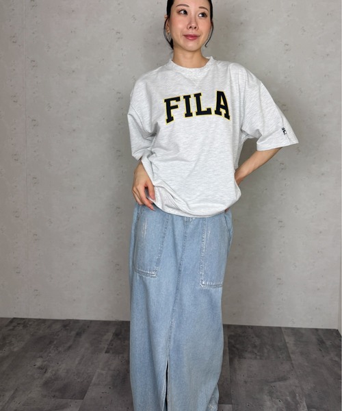FILA(フィラ)の「FILA /フィラ ミニ裏毛カレッジロゴ入り半トレ(スウェット・メンズ・ブラック/ネイビー/アッシュグレー・LARGE/MEDIUM)」の14枚目の写真